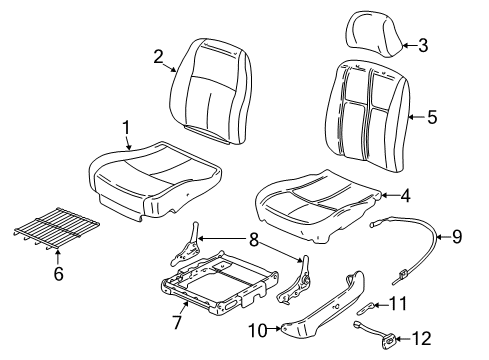 2003 Chevrolet Malibu Front Seat Components Pad Asm, Front Seat Cushion Diagram for 88895966