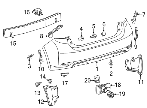 2013 Lexus CT200h Parking Aid Clearance Warning Computer Assembly Diagram for 89340-76011