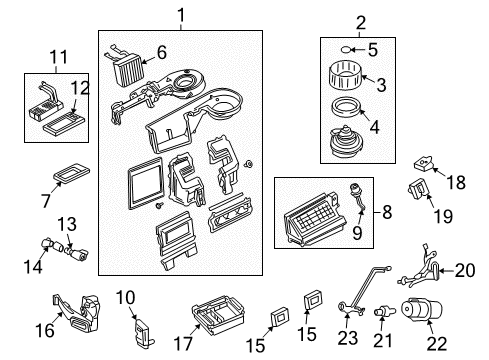 2002 Mercury Mountaineer HVAC Case Evaporator Core Seal Diagram for 1L2Z-18658-BB