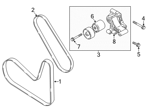 2021 Kia Stinger Belts & Pulleys Tensioner Assembly Diagram for 252802CTA0