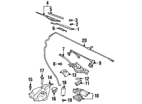 1997 Pontiac Grand Prix Wiper & Washer Components Container, Windshield Washer Solvent Diagram for 12365333