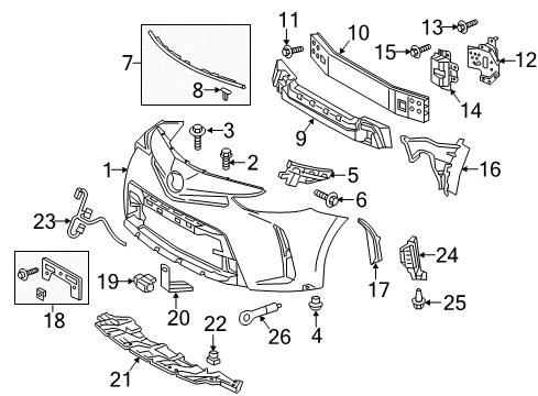 2017 Toyota Prius V Front Bumper Lower Shield Diagram for 52618-47040