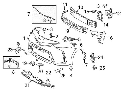 2017 Toyota Prius V Front Bumper Seal Clip Diagram for 53145-60030