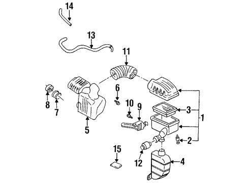 1994 Oldsmobile Achieva Filters Duct-Rear Air Intake Diagram for 24573855