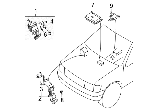 1996 Nissan Pathfinder ABS Components Relay Assy-Actuator Diagram for 47605-0M010
