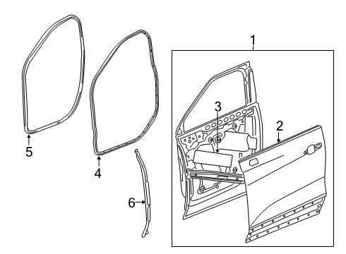 2019 Chevrolet Blazer Front Door Door Weatherstrip Diagram for 42440847