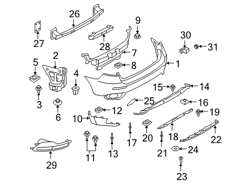 2009 BMW X6 Parking Aid Ultrasonic Sensor Diagram for 66209142200