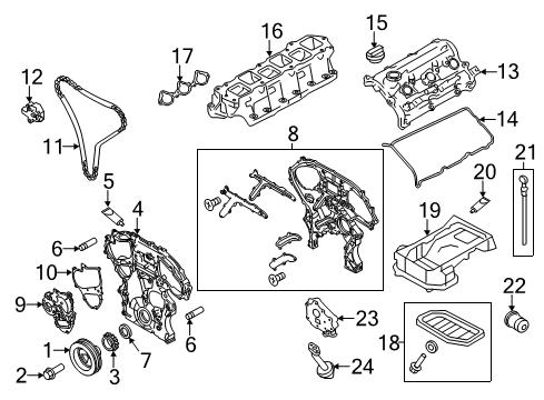 2012 Infiniti G25 Intake Manifold Cover Assy-Front Diagram for 13500-JK00C