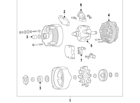 1997 Chevrolet Express 3500 Alternator GENERATOR Assembly (Remanufacture) Diagram for 19244770