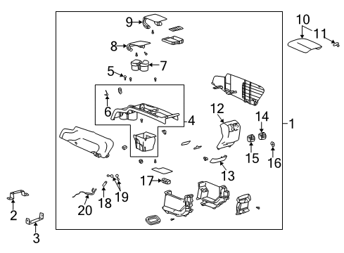 2002 Buick Park Avenue Center Console Console Asm, Front Floor *Neutral Diagram for 88892590