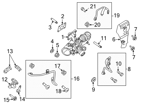 2012 Ford Edge Turbocharger Heat Shield Screw Diagram for -W500020-S442