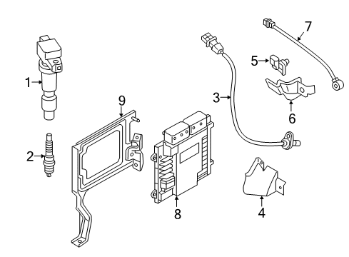 2016 Hyundai Sonata Ignition System Engine Control Module Unit Diagram for 39111-2GGL1