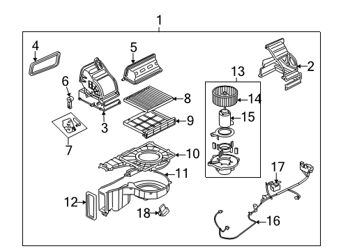 2007 Kia Spectra5 Blower Motor & Fan Cabin Air Filter Diagram for P87902F000A