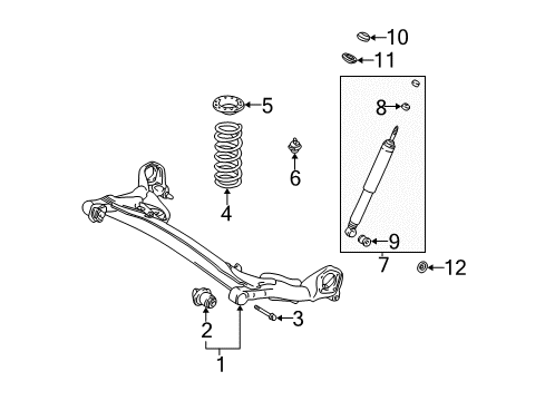 2001 Toyota Sienna Rear Suspension Beam Assy, Rear Axle Diagram for 42110-08010