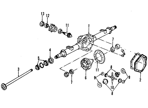 1994 Chevrolet G20 Rear Axle, Differential, Propeller Shaft Gear -Bolt Differential Open Case Kit, 10.5" Diagram for 6258340
