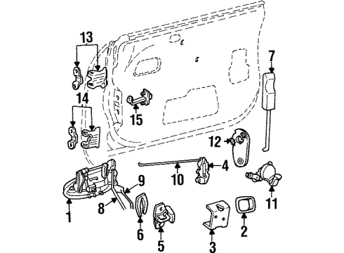 1996 Plymouth Neon Front Door - Lock & Hardware Link Front Door Inside Rem Diagram for 4658189