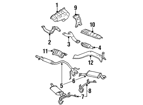 1996 Cadillac Eldorado Exhaust Components, Exhaust Manifold Exhaust Muffler Assembly (W/ Resonator, Exhaust & Tail Pipe) Diagram for 25683078