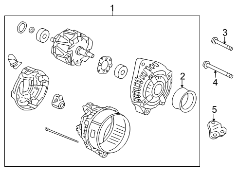 2019 Acura RLX Alternator Bracket, Alternator Diagram for 31113-5G0-A01