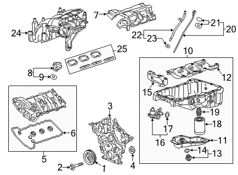 2020 Cadillac XT5 Filters Oil Filter Diagram for 19458922