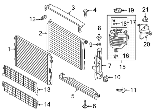 2021 Toyota GR Supra Radiator & Components Auxiliary Radiator Diagram for 16400-WAA03