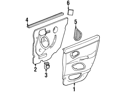 1998 Ford Contour Interior Trim - Rear Door Belt Weatherstrip Diagram for F5RZ5425860A