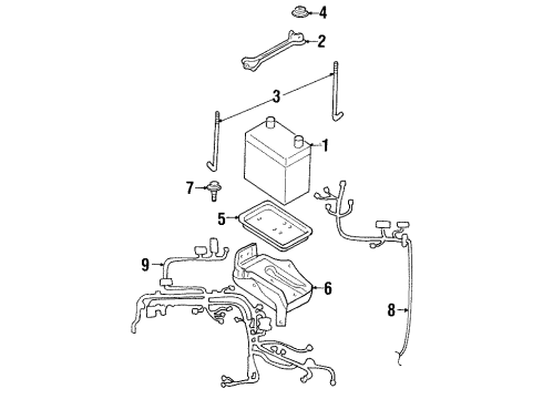 2002 Infiniti G20 Battery Harness Assy-Engine Diagram for 24077-4J900