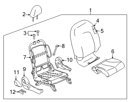 2016 Nissan Versa Passenger Seat Components Pad Assembly-Cushion, Front Seat RH Diagram for 87311-9KN0A