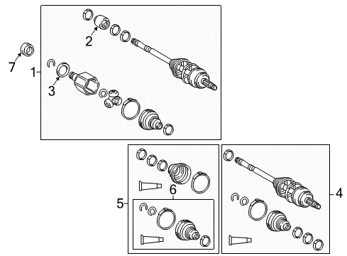 2021 Lexus RX450h Drive Axles - Front Shaft Assembly, Front Drive Diagram for 43420-0E130