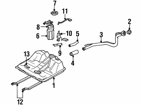 1997 Chevrolet Lumina Fuel Supply Pipe Asm-Fuel Tank Filler Diagram for 10295393