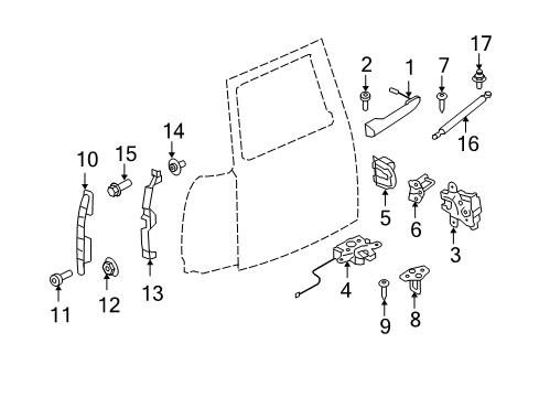 2014 Mini Cooper Back Door - Lock & Hardware Fillister Head Screw Diagram for 07146956324