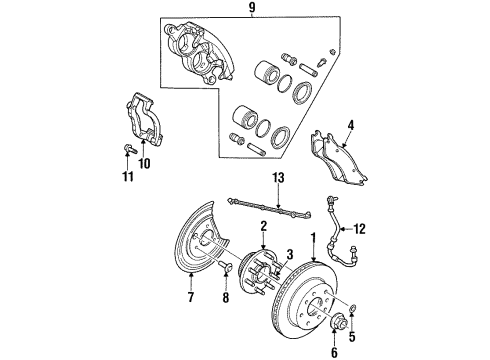 2001 Dodge Ram 2500 Anti-Lock Brakes Nut-Axle Hub Diagram for 6505007AA