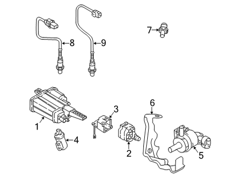 2021 Hyundai Sonata Emission Components Air Filter Assembly Diagram for 31450-L1000