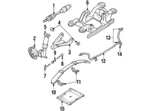 1990 Pontiac 6000 Rear Suspension Components, Lower Control Arm, Stabilizer Bar Link Asm, Rear Suspension Diagram for 26011627