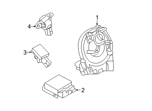 2016 Ford F-350 Super Duty Air Bag Components Passenger Inflator Module Diagram for AC3Z-25044A74-AA