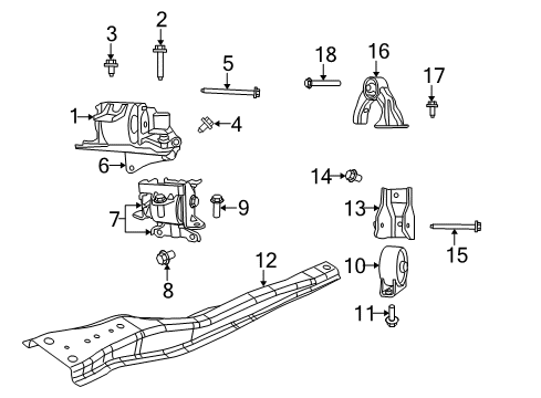 2014 Jeep Patriot Engine & Trans Mounting INSULATOR-Engine Mount Diagram for 68195918AB