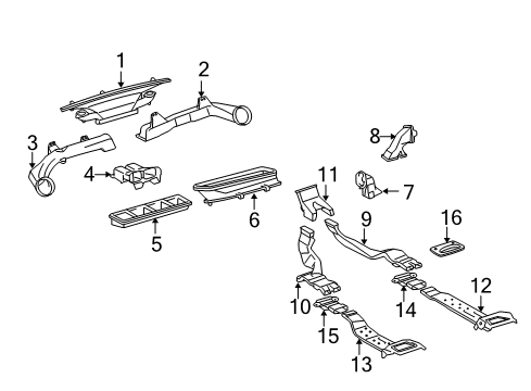 2006 Toyota RAV4 Ducts Defroster Duct Diagram for 55844-0R010