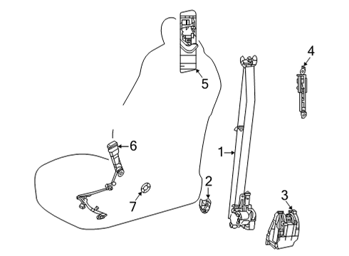 2021 Toyota Highlander Seat Belt Adjuster Diagram for 73200-0R010