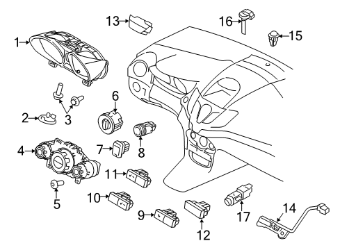 2017 Ford Fiesta A/C & Heater Control Units Dash Control Unit Diagram for D2BZ-19980-F