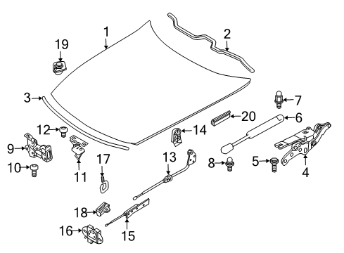 2004 BMW Z4 Hood & Components Hex Bolt With Washer Diagram for 07147202360