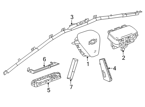 2017 Chevrolet Bolt EV Air Bag Components Head Air Bag Diagram for 42588340