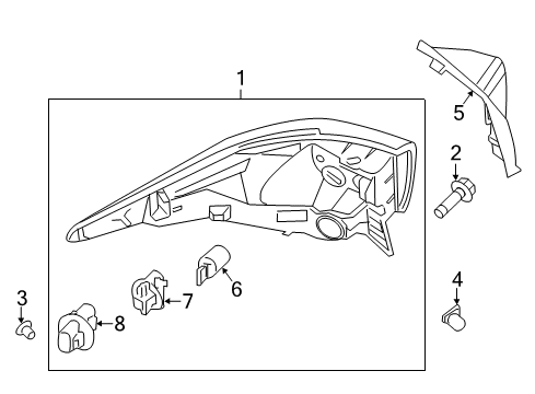 2014 Infiniti QX60 Bulbs Lamp Assembly-Rear Combination, RH Diagram for 26550-3JA0A