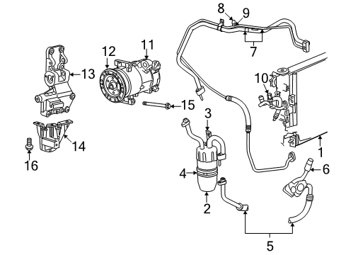 2008 Jeep Compass A/C Condenser, Compressor & Lines COMPRES0R-Air Conditioning Diagram for RL111555AA