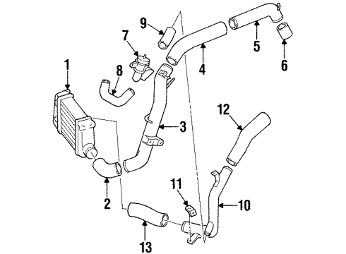 1993 Nissan 300ZX Intercooler Hose-Air Inlet Diagram for 14463-40P00