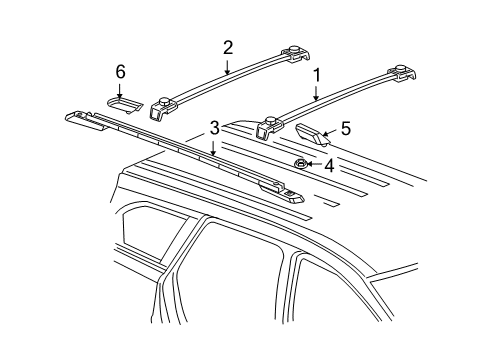 2012 Dodge Journey Luggage Carrier Nut Diagram for 6509367AA