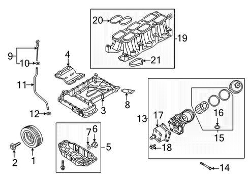 2022 Genesis G80 Engine Parts Bolt-Flange Diagram for 215183C700