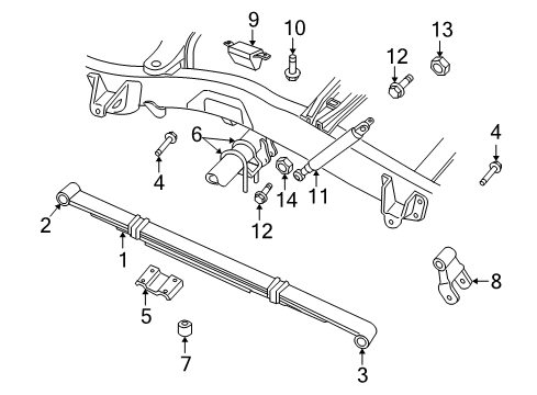 2008 Mitsubishi Raider Rear Suspension Components, Stabilizer Bar ABSORBER-Suspension Diagram for 68056330AA