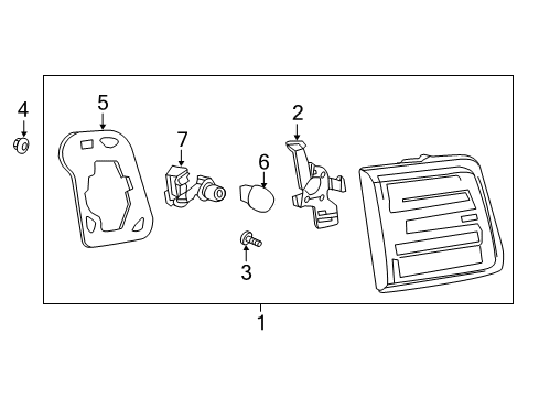 2017 GMC Acadia Limited Backup Lamps Back Up Lamp Bracket Diagram for 22853995