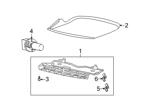 2004 Saturn Ion High Mount Lamps Lamp Asm, High Mount Stop Diagram for 22707124