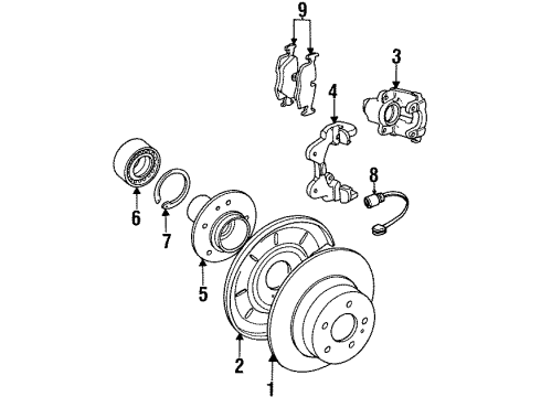 1999 BMW M3 Rear Brakes Rear-Brake Disc Caliper Diagram for 34212227519