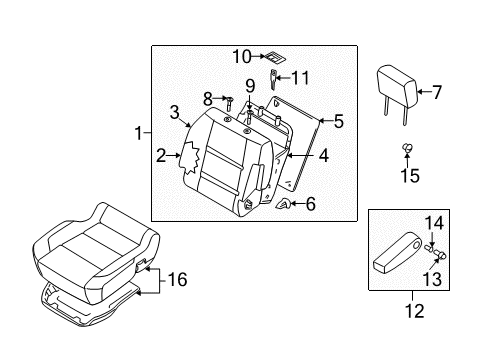 2008 Nissan Armada Passenger Seat Components Cushion Assembly - Front Seat Diagram for 87300-ZQ00A